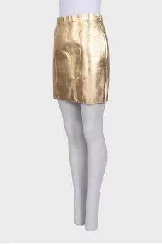 Golden leather skirt