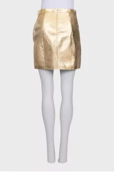 Golden leather skirt