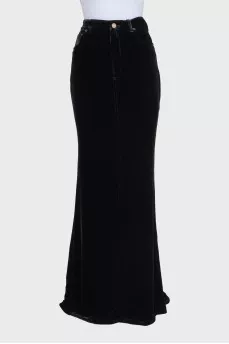 Velvet black maxi skirt with tag