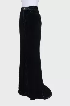 Velvet black maxi skirt with tag
