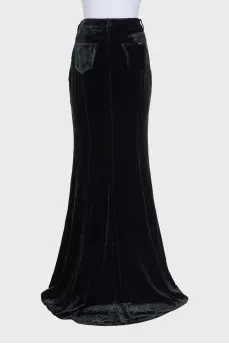 Velvet black maxi skirt with tag