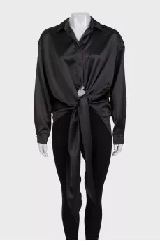Black blouse with ties