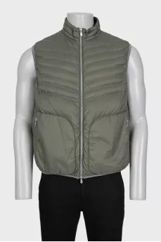 Men's green down vest