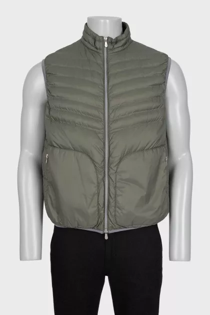 Men's green down vest