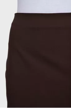 Brown wool midi skirt