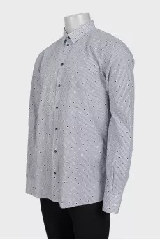 Men's black and white shirt with a small print