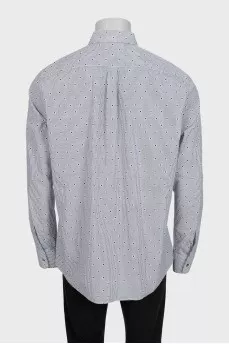 Men's black and white shirt with a small print
