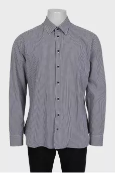 Men's black and white plaid shirt