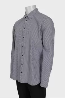 Men's black and white plaid shirt