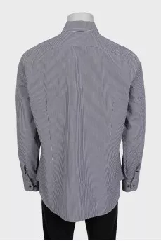 Men's black and white plaid shirt