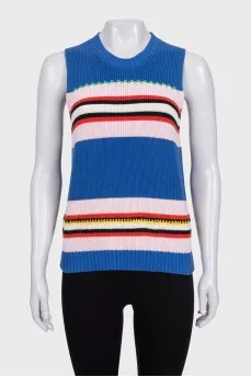 Blue striped vest