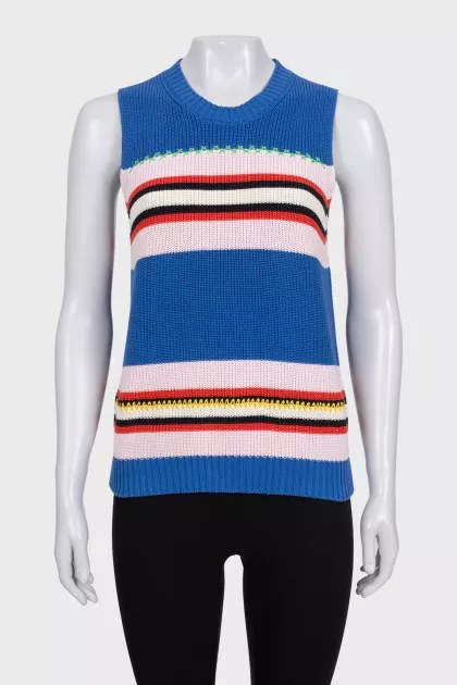 Blue striped vest