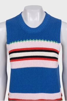 Blue striped vest