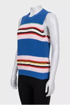 Blue striped vest