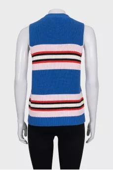 Blue striped vest