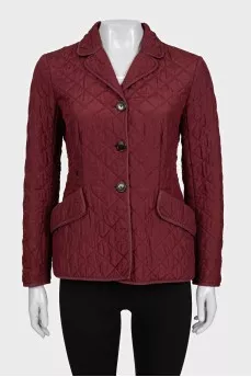 Red fitted silk jacket