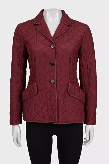 Red fitted silk jacket