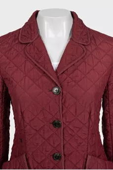 Red fitted silk jacket