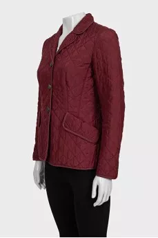 Red fitted silk jacket