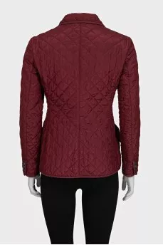 Red fitted silk jacket