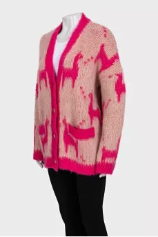 Long printed cardigan