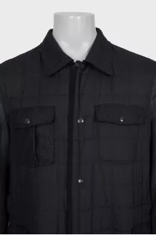 Men's black jacket with wool inserts