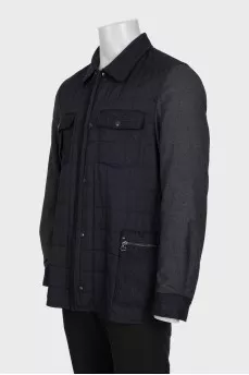 Men's black jacket with wool inserts