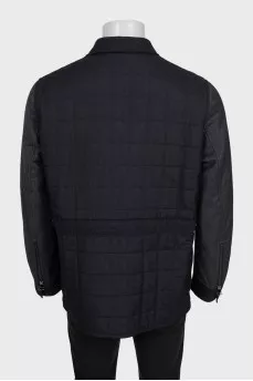 Men's black jacket with wool inserts
