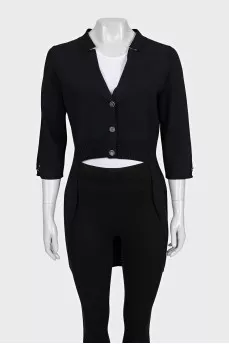 Black asymmetrical cardigan
