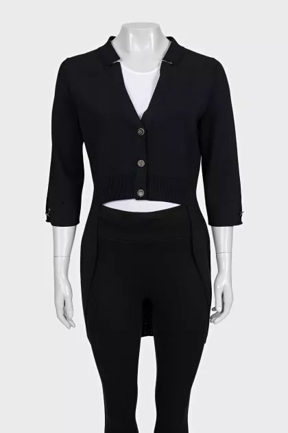 Black asymmetrical cardigan