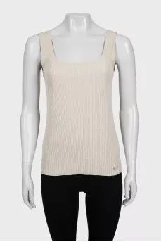 Beige silk T-shirt