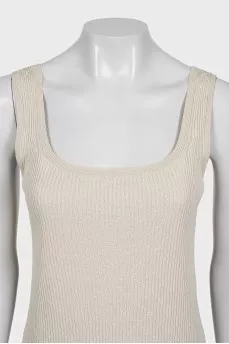 Beige silk T-shirt