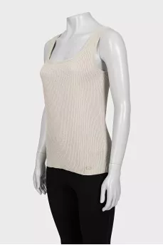 Beige silk T-shirt
