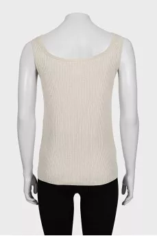 Beige silk T-shirt