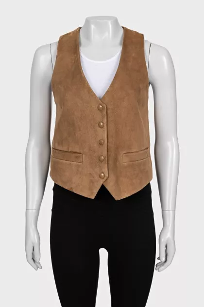 Brown suede vest