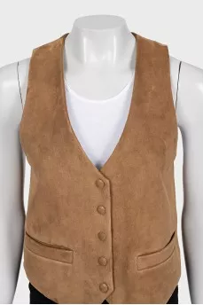 Brown suede vest