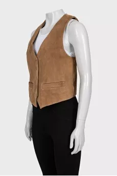 Brown suede vest