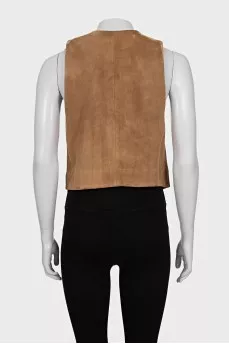 Brown suede vest