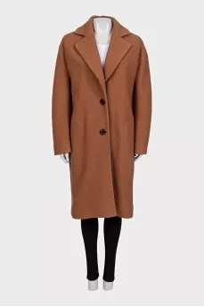 Orange straight-cut coat