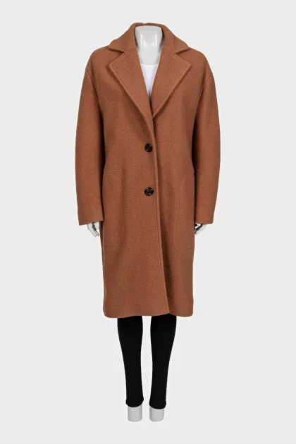 Orange straight-cut coat