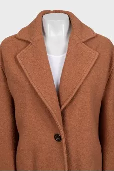 Orange straight-cut coat