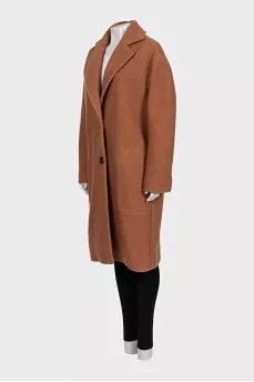 Orange straight-cut coat