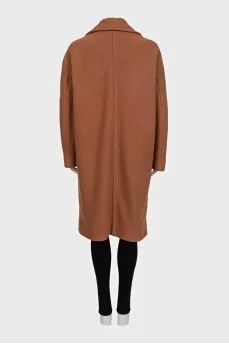 Orange straight-cut coat