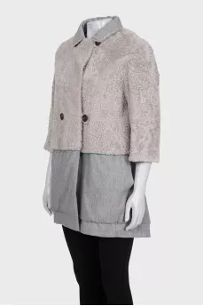 Reversible coat made of wool, silk and cashmere