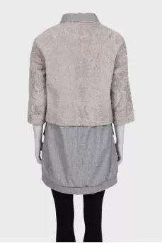 Reversible coat made of wool, silk and cashmere