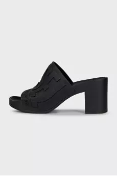 Black rubber mules SA-PAMELA H