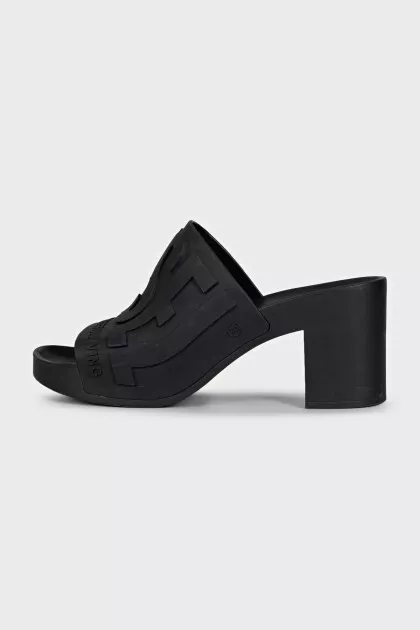 Black rubber mules SA-PAMELA H