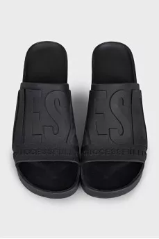 Black rubber mules SA-PAMELA H