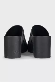 Black rubber mules SA-PAMELA H