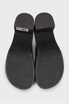 Black rubber mules SA-PAMELA H